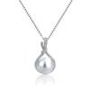 Ladies' Artificial Pearl Pendant Necklace Collarbone Chain, Embellished with Synthetic Zircon, Elegant Jewelry, Birthday Gift