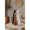 Home Decoration Lucky Deer Family Set | Piano Finish Ceramic Figures - (Set of 3, Black, White & Brown - Deer Family)