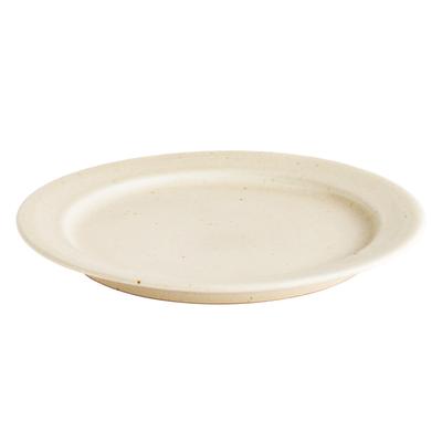 Meizan TEIBAN WARE Rim Plate L, 24cm, Off-White, Shigaraki Ware, Made In Japan, Ceramic, Microwave and Dishwasher Safe, Dinner Plate