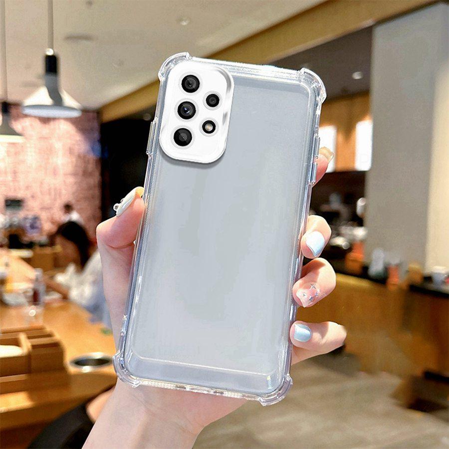 Airbag Shookproof Lens Case For Samsung Galaxy S26 A37 A57 A13 A14 A15 A16 5G A23 A17 A06 A26 A32 A33 A34 A35 A55 A36 A56 A54 Plating Silicone Cover