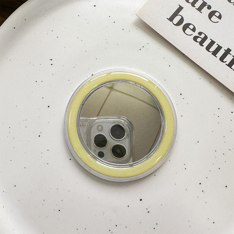 Magsafe Solid Color Magnetic Suction Transparent Mobile Phone Airbag Bracket Base Diy Mirror Portable Makeup Mirror Simple Refrigerator Sticker