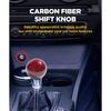 YAKEFLY Universal Shifter, Round Carbon Fiber Gear Shift Knob With 3 Aluminum Adapters, Car Shift Lever Stick Knob (Carbon Red)