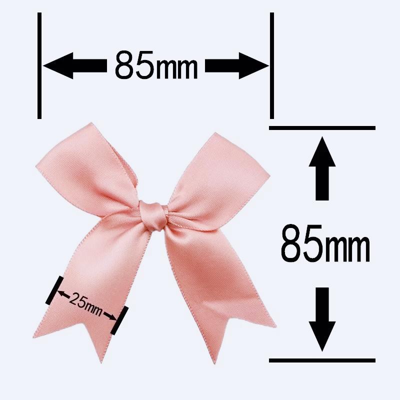 20pcs Fresh Pink Ribbon Small Packaging Bow Polyester Satin Bow Flower Handmade Tie Hair Accessories Craft Supplies