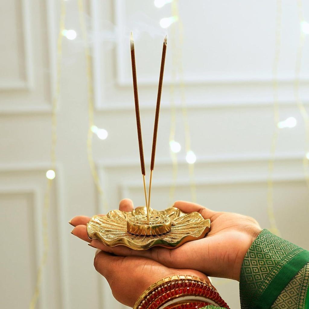BEHOMA Incense Holder for Home Temple & Pooja Room | Agarbatti Stand | Handcrafted Ash Catcher |