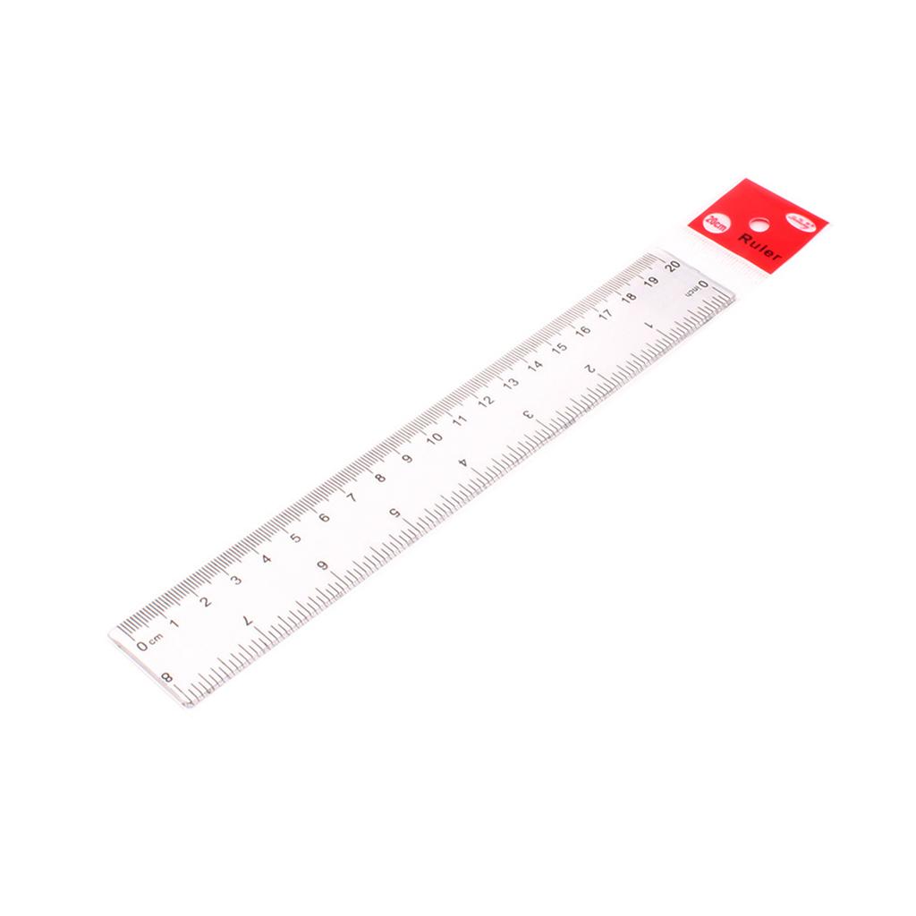 20cm 8 Inch Clear Plastic Ruler, Straight Ruler Measuring Tool with Easy-to-Read Scale, for Students, Schools, Stationery Supplies
