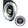 2Pcs 3DCar Key Ring Button Diamond Sticker Ignition Switch for Bling Decoration Circle Cover  Auto Motorcycle Styling Rhinestone