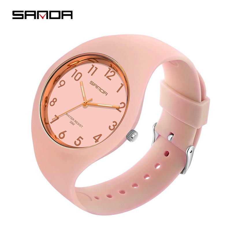 Sanda Unisex Waterproof Quartz Watch with Large Round Dial - Fashionable and Creative Design