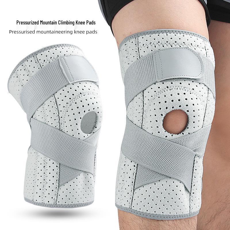 Gray Compression Knee Pad for Women & Men - Protective Support for Cycling, Running, Squats, and Mountaineering