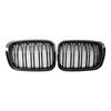 2PCS Gloss Front Twin Bar Grille Grill For BMW 3 Series E46 1999-2001 4 Door US