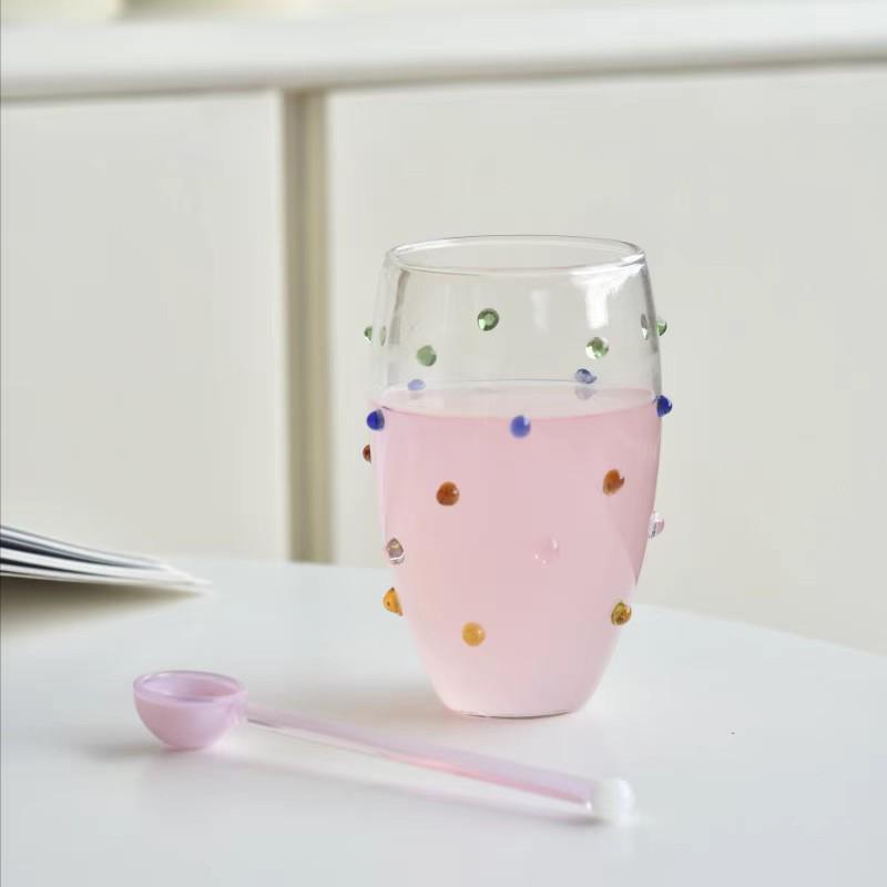 

Artistic Colored Diamond Glass Cup: Gem Dot Champagne & Jelly Bean Wine Glass, Creative and Stylish Water Cup. 301-400ml