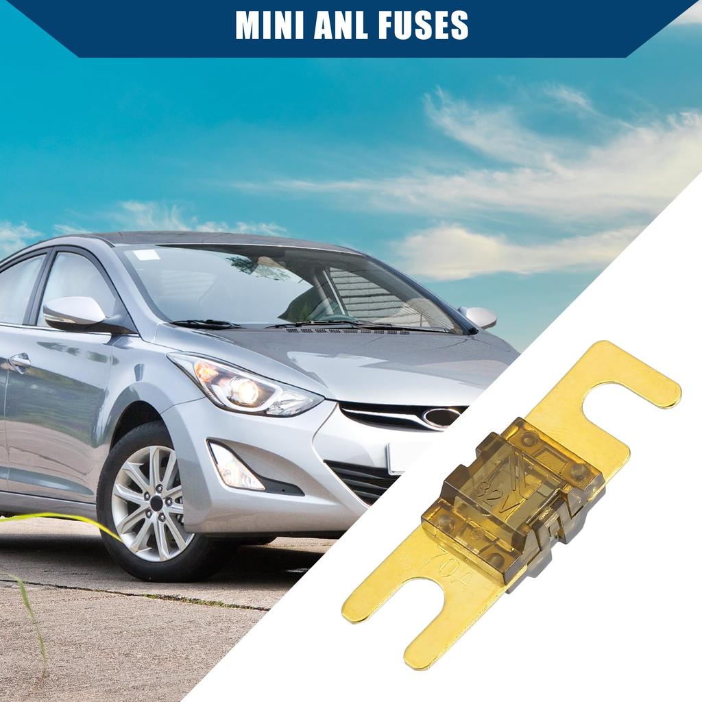 Hihaha Mini ANL Fuse 70A / Car Audio CD Fuse / Durable / 5 Pack Golden Tan