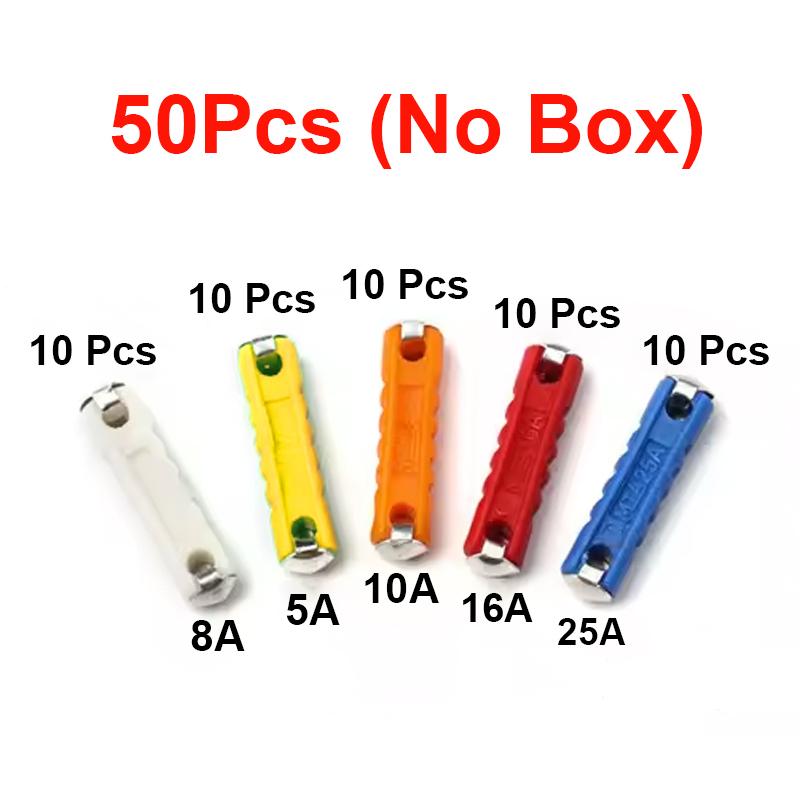 100/200 Pcs Continental Car Fuses Set European Bar Torpedo Fuse Automotive Circuits For Vintage Classic Cars 5/8/10/16/25 AMP Fuse Holders1