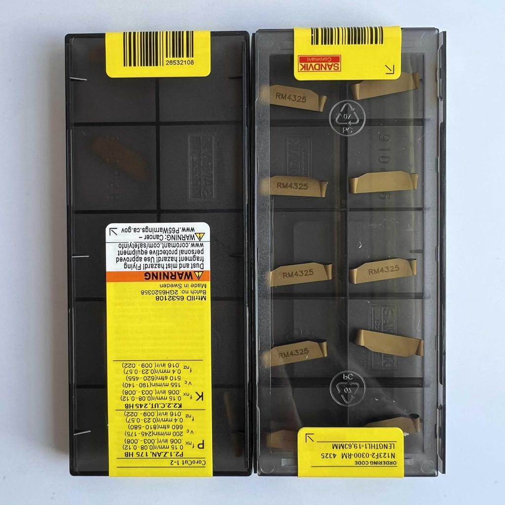Original Sandvik / N123F2-0300-RM 4325 / CNC lathe carbide blade 10 Pcs