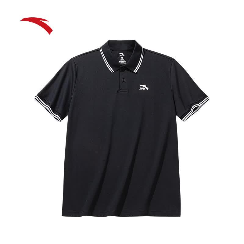 Anta Men's Contrast Color Breathable Short-Sleeve Polo Shirt