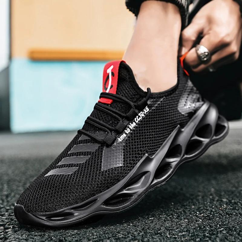 Comfortable Flying Weave Men's Casual Shoes Fashion Lightweight Man Casual Sneakers Summer Breathable Men Athletic Jogging Shoes