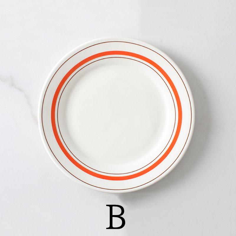 

8-дюймовые керамические плоские тарелки, бытовые тарелки для завтрака, десерта, салата, стейка, обеденная тарелка, сервировочные блюда для кофейни