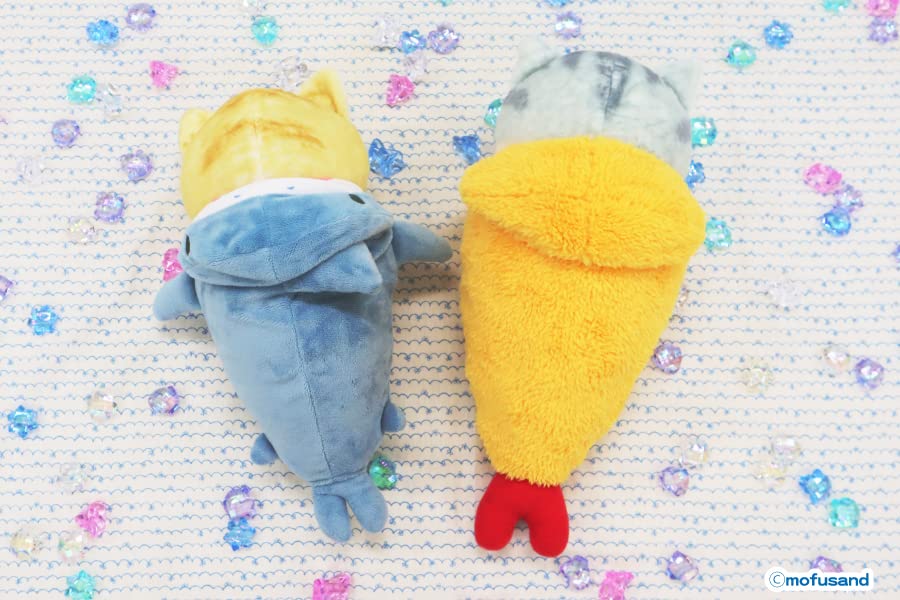 Swaddle Cat Big Plush Toy Mofusand Shark Cat Shrimp Cat Shrimp 30cm Approx.