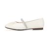 Barbara Lambskin Pleated Soft Jewel Strap Mary Jane Flat 1.5cm 2 Colors
