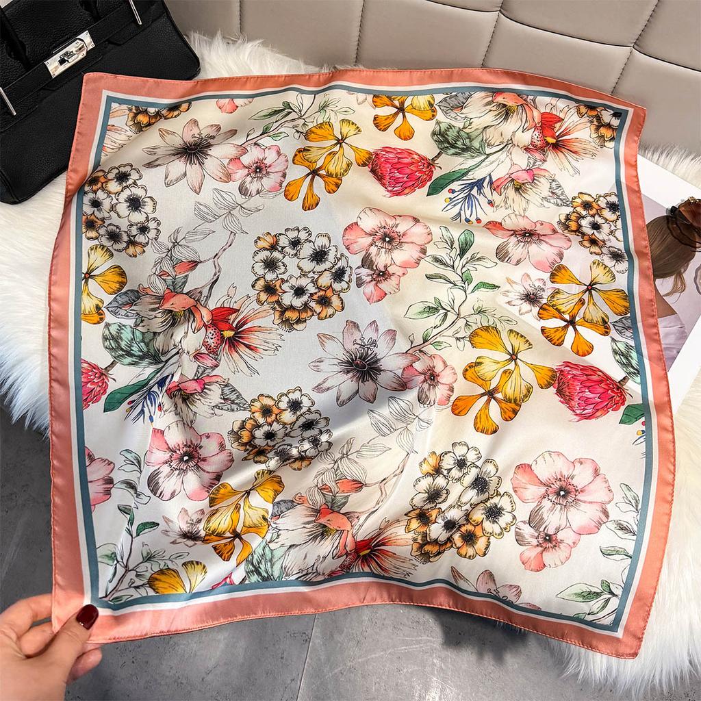 Fashion Square Fashion Foreign Style Small Silk Scarf Women'S Headband Decorative Scarf Dual-Purpose Small Square Scarf New Scarf