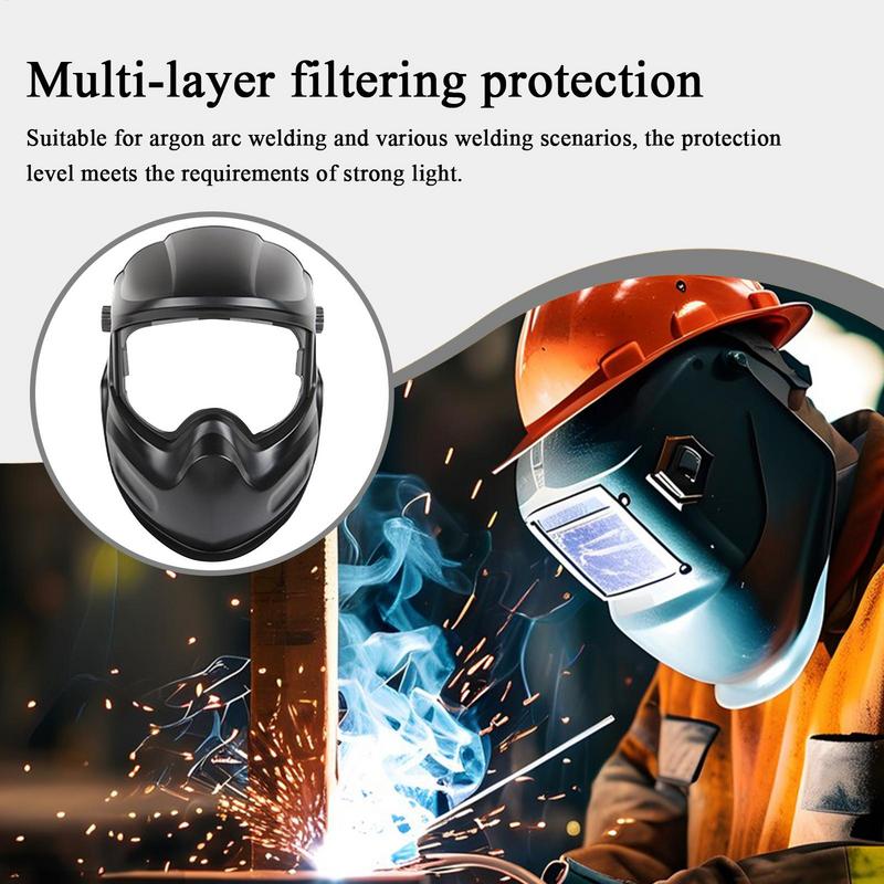 Welding Helmet UV Resistant Face Protector Dust Proof Large Viewing Welding Helmet for ARC Pipeline Stick Grinding Cutting
