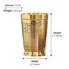 Pure Brass Glass Tumbler, for Drinking Serving Water, Yoga & Ayurveda (Pack of 4, Embossed Design)