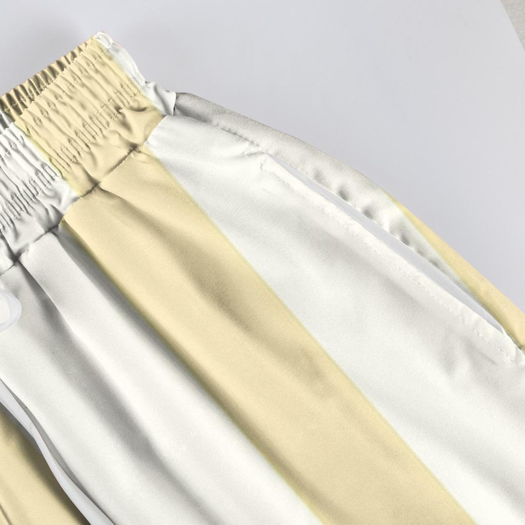 Damen Bedruckte Weitbeinige Hosen mit Taschen Hohe Taille Kordelzug Lockere Freizeit-Hosen