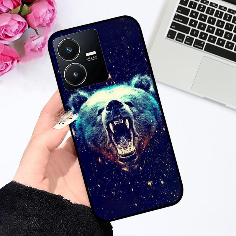 Pour Vivo Y22 4G Coque V2207 V2206 Y22s Impression Couleur Mat TPU Silicone Souple Housse de Téléphone Pour Vivo Y35 4G Pare-chocs Anti-choc Fundas