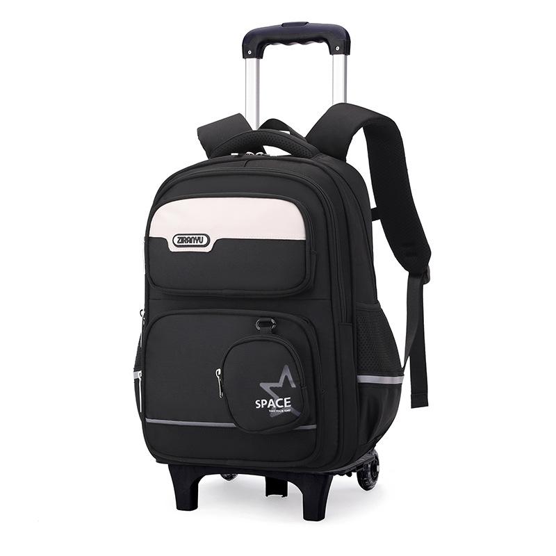 Kids Wheeled Trolley Backpack 2-in-1 Waterproof Rolling School Bag for Boys Girls Primary Students Backpack Book Bag