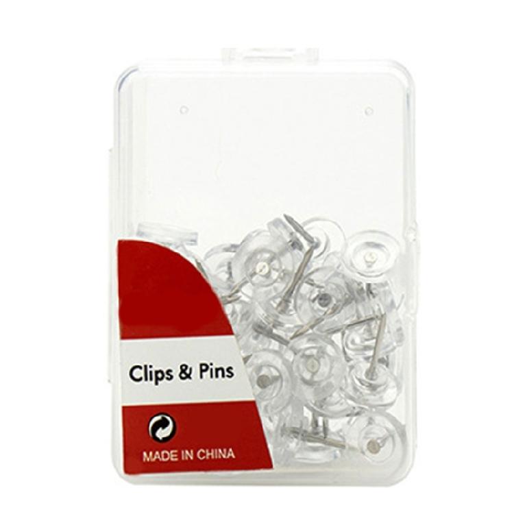 

50/100/500Pcs Clear Plastic Round Push Pins Cork Board Pin Flat Head Push Pins for Offices Bulletin Board Notice Board