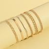 Personalized Geometric Multi-element Chain Set Bracelet, Retro Simple Bracelet Hand 6-piece Set