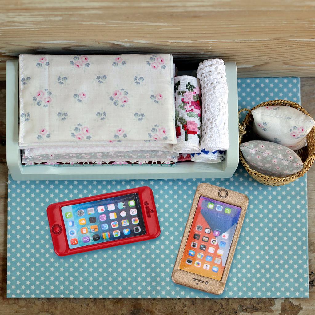 7 Adet 1:12 Bebek Evi Cep Telefonu Simülatörü Aksesuarları Mini Telefonlar Bebek Evi