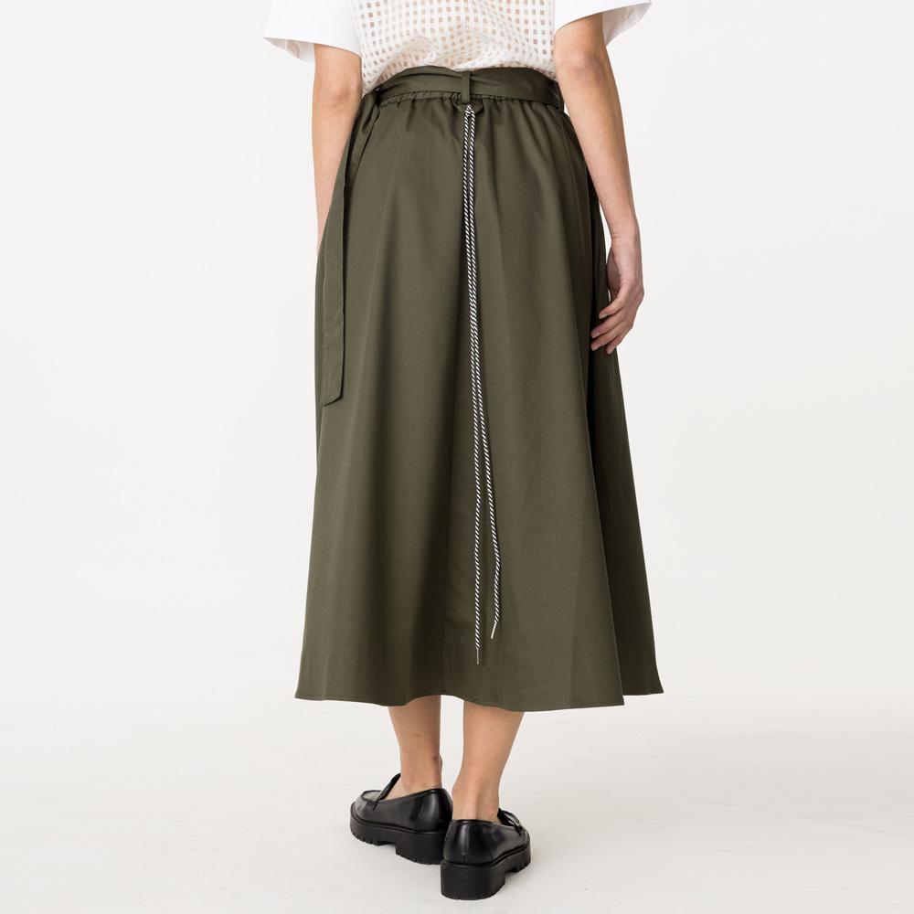 Bunderghost String Flare Long Skirt Khaki
