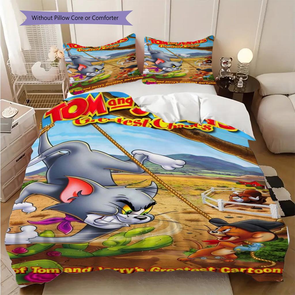 Whimsical Adventure Chocolate Land Bedding (1 * duvet cover + 2 * pillowcase, without core) 2D Flat Duvet cover and pillowcase Christmas birthday gift