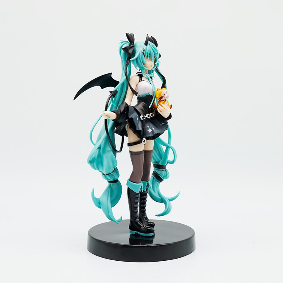 19cm Anime Little Devil Hatsune Miku Action Figure Little Raccoon Dark Angel PVC Collection Model Animation Peripheral Ornaments