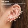 Women Rhinestones Earrings No Pierced Ear Clip Cuff Leaf Pendant Jewelry Fashion Accessory Geometric Earhook Party Wedding