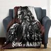 1ks Sons of Anarchydeka Měkký flanel, Útulný Polyester pro všechna roční období, Perfektní pro domov, kancelář