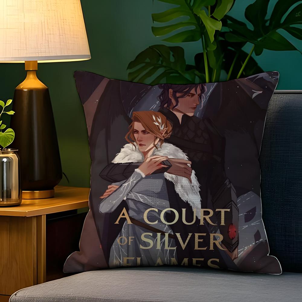 Fantasy Novel AA Court of Thorns and Roses Pillow Case Natural Linen Pillow Case DoubleSided Decor Sofa Pillowcase Home Decor