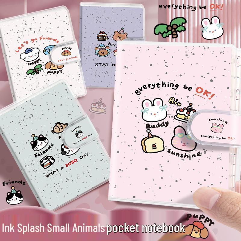 Velcro A7 Splatter Animal Mini Pocket Notebook Cover