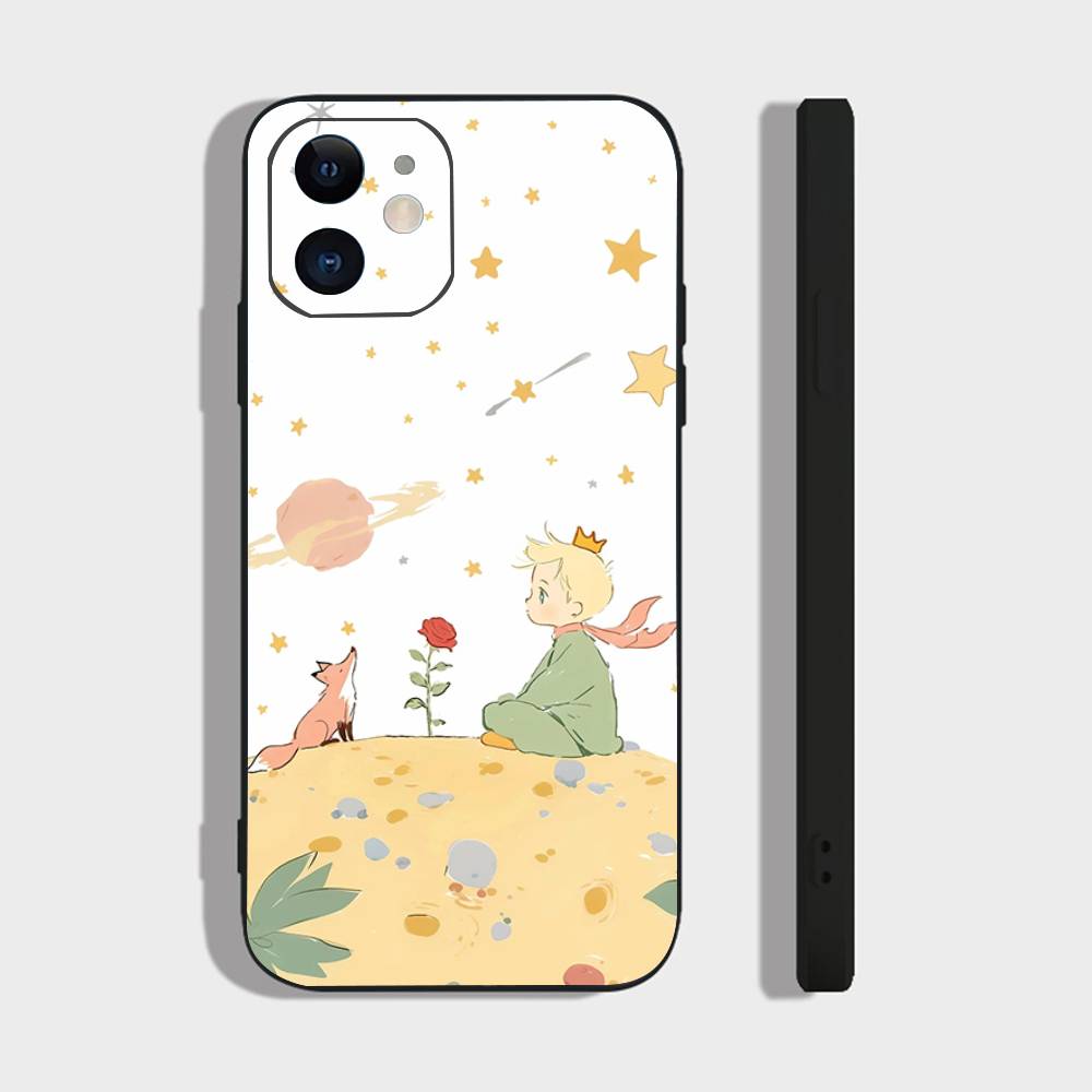 The Little Princess Rose Animation Phone Case For IPhone 17 Air 16 15 14 13 Pro Max 11 12 Black Silicone Cover