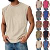 Herren Rundhals Used Look Oberteil Lässiger Komfort Weste