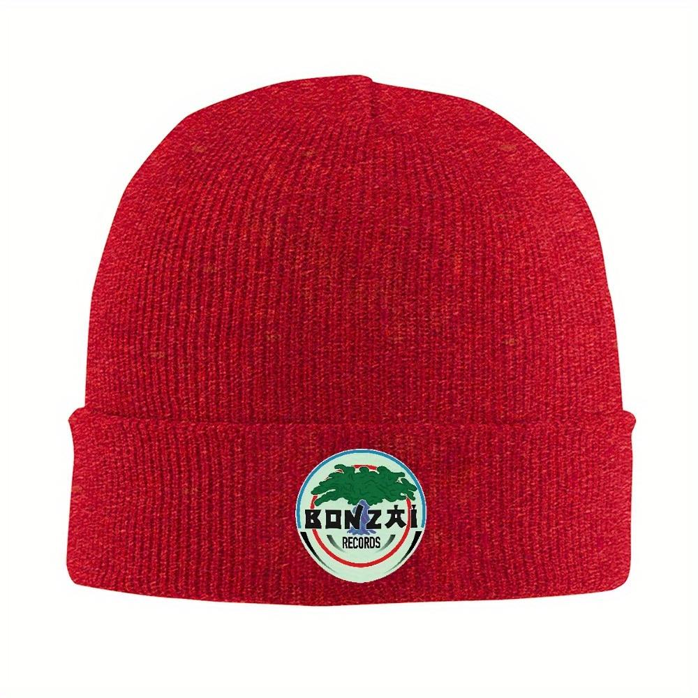 1 Stück Bonzai Records Warme Strickmütze Hip Hop Beanie Hut Herbst Winter Outdoor Mützen Hüte für Unisex Erwachsene