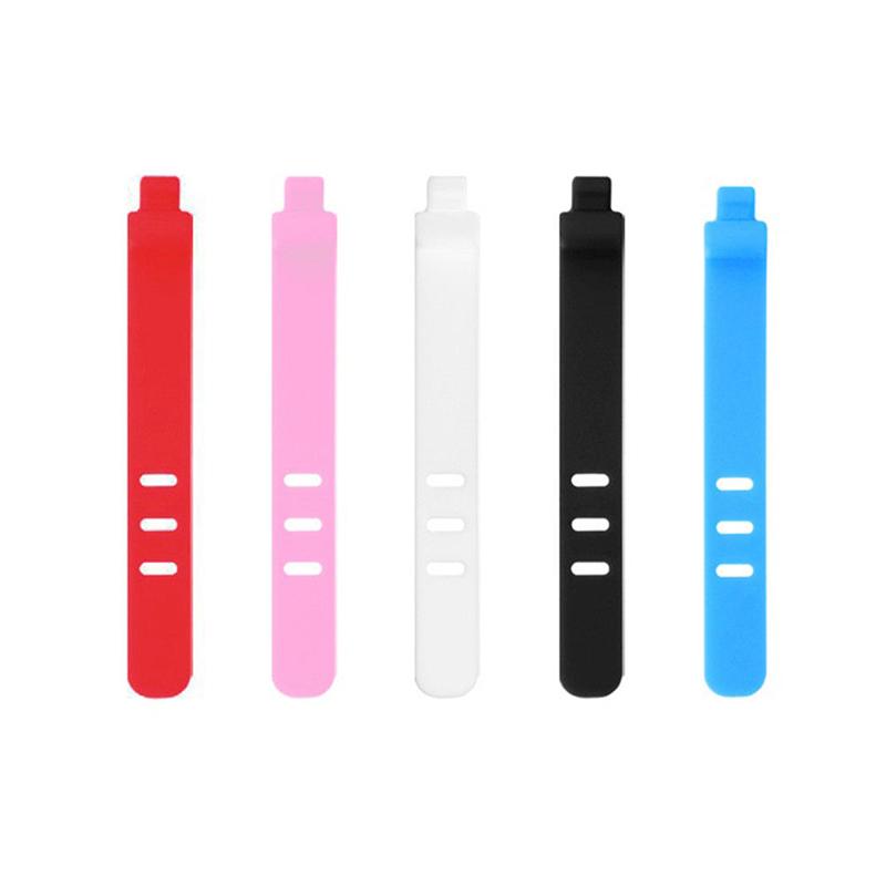 Silicone Data Cable Organizer Headphone Cord Finishing Buckle Wrap Tie Strap