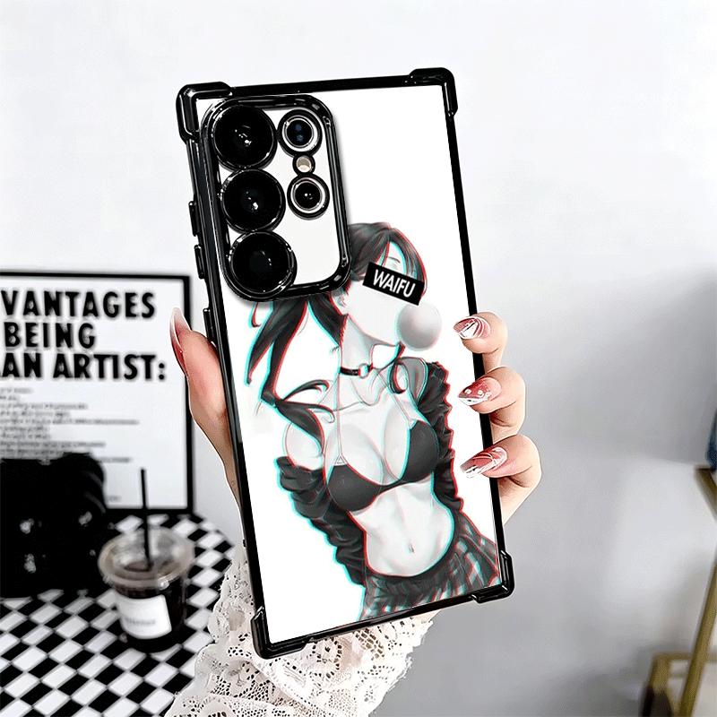 Sugoi Senpai Waifu Kawaii Anime Girl Plating Phone Case For Samsung Galaxy S24 S25 FE S26 Edge S23 Ultra S22 S21 Plus S20 Anti-F