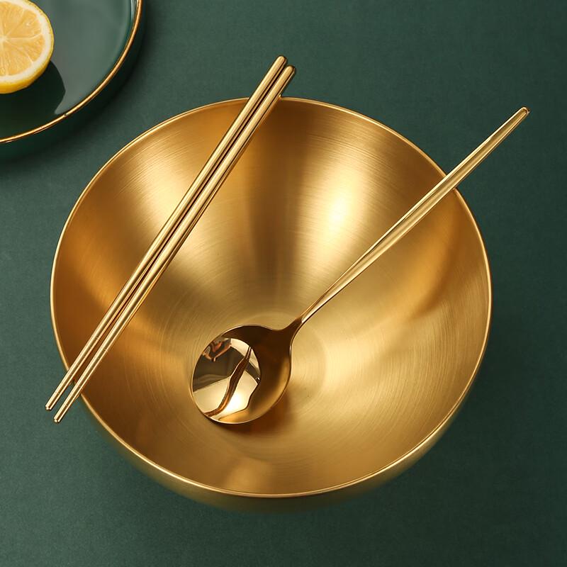 Stainless Steel Golden Rice Bowl Set