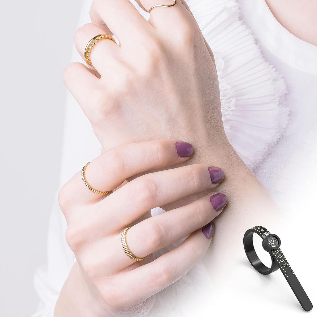 Ring Sizer,  Sizer Measuring Tool, Reusable Finger Size Tape with Magnified Glass, Clear and Accurate Jewelry Sizing Tool 1-17 USA Rings