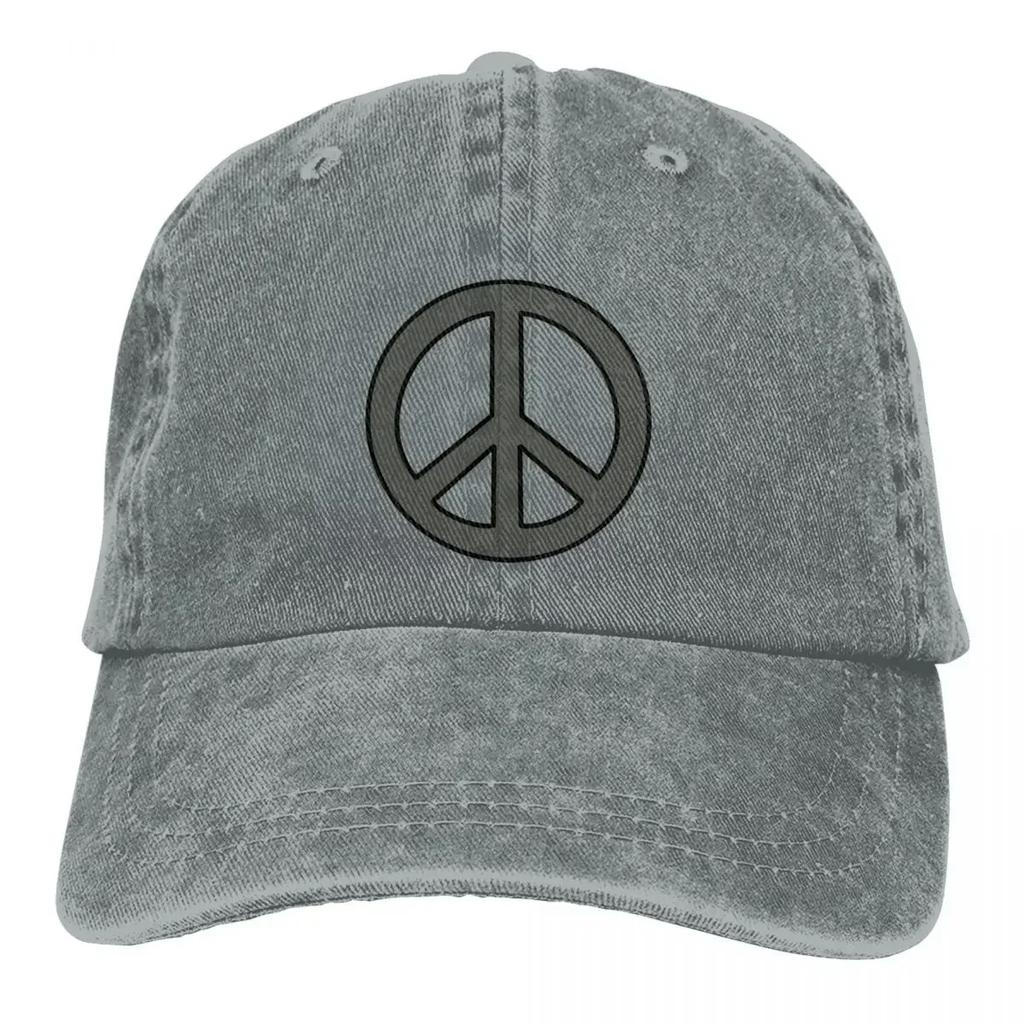 Graue Peace Baseballkappen Schirmmützen Peace And Love Sonnenschutzmützen für Unisex