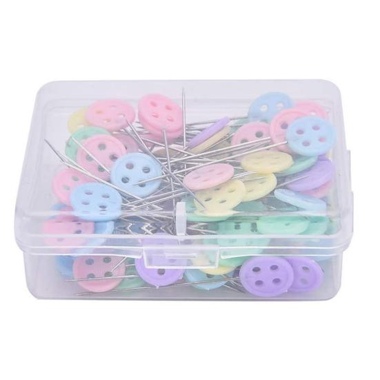 100Pcs/Box Dressmaking Pins Embroidery Patchwork Mixed Color Sewing Needle Tool