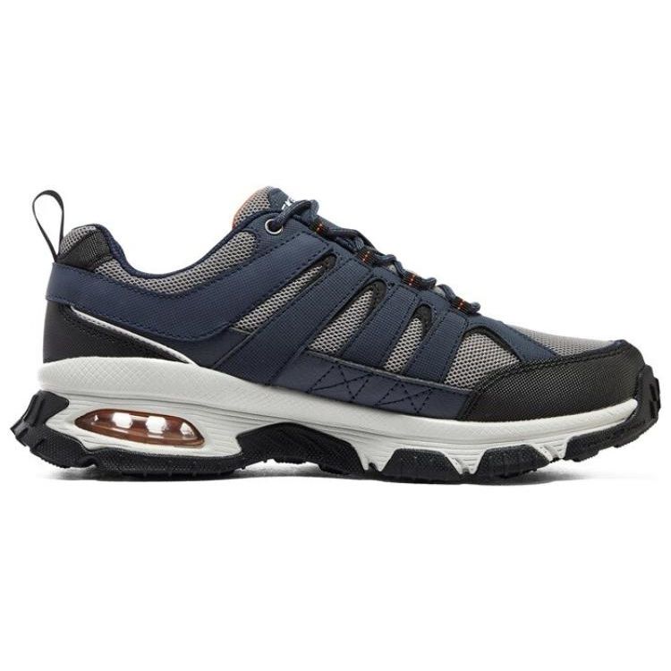 Skechers SKECH-AIR Men Blue Gray Low Top Running Shoes Cushioning Lightweight Outdoor Hiking Commute Casual 237214C-NVGY