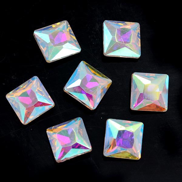 Multi-Colored Square Crystal Glass Gems – Decorative Artificial Stones for Clothing, Shoes, and Packaging