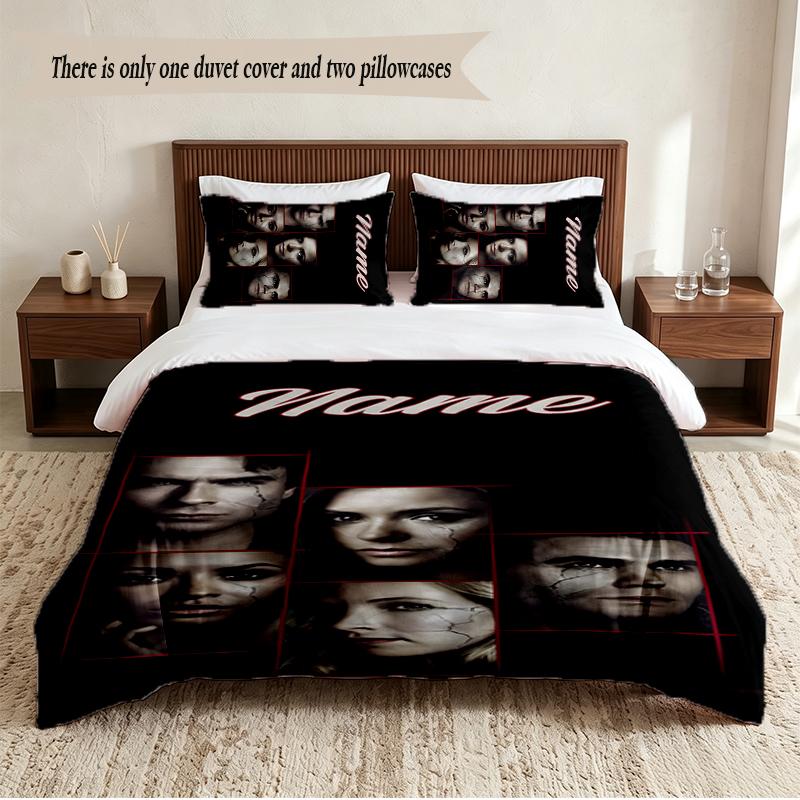 The Vampire Diaries Personalized Custom Name 3‑Piece Bedding Set Soft Duvet Cover Set For Bedroom Home Decor